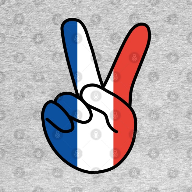 France Flag V Sign by DiegoCarvalho